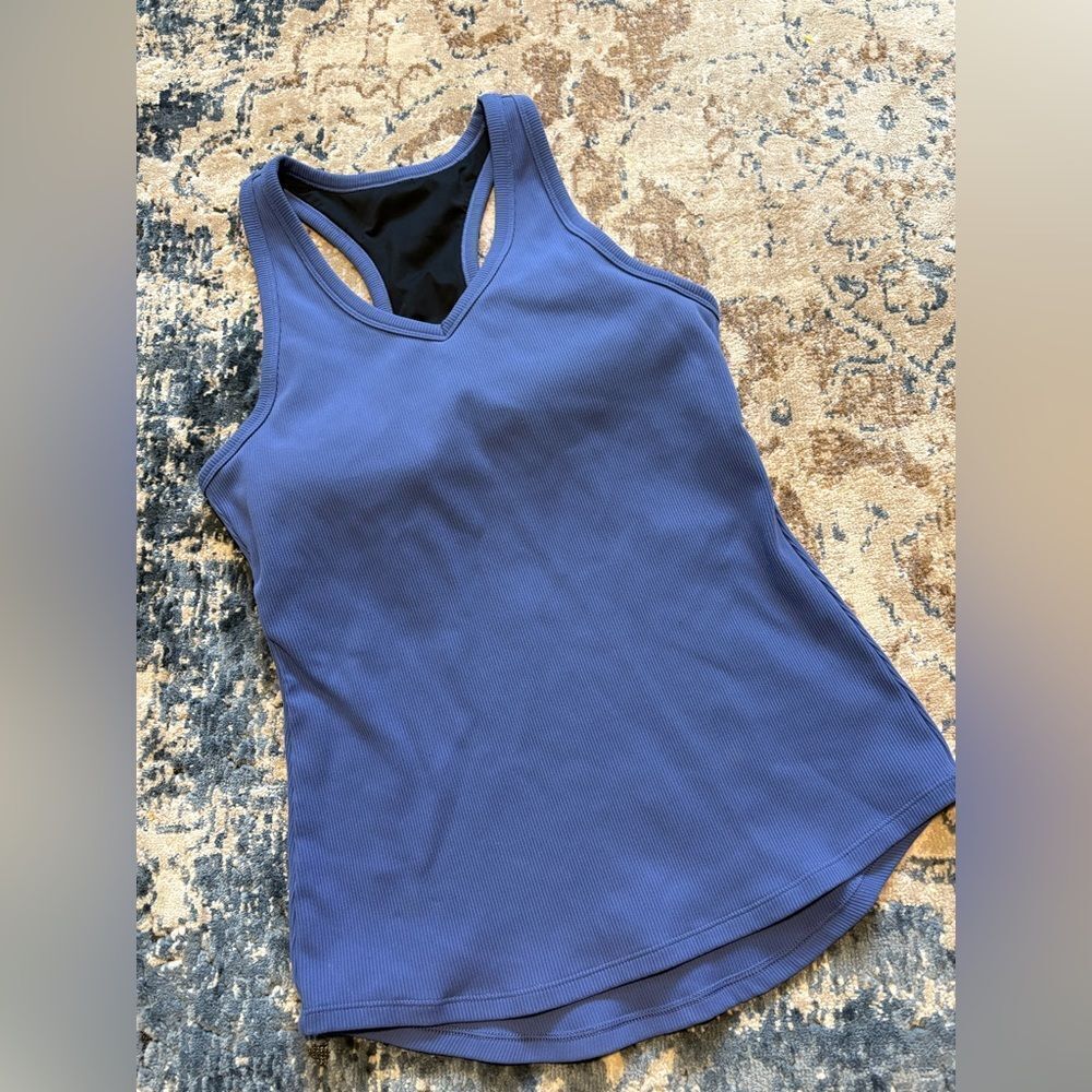 Zella Anytime Rib Racerback Tank Top Medium - Picture 2 of 6
